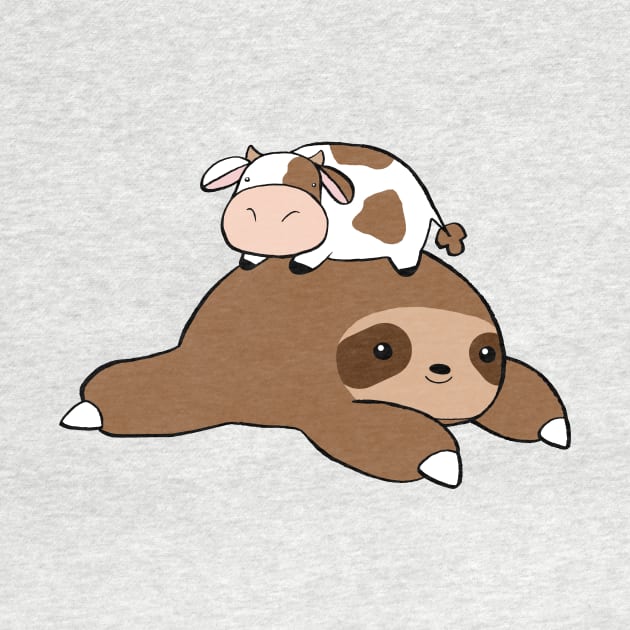 Sloth and Tiny Cow by saradaboru